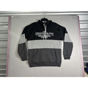 Tipsy Crested Butte Colorado Pullover Hoodie Unisex M Black/Gray